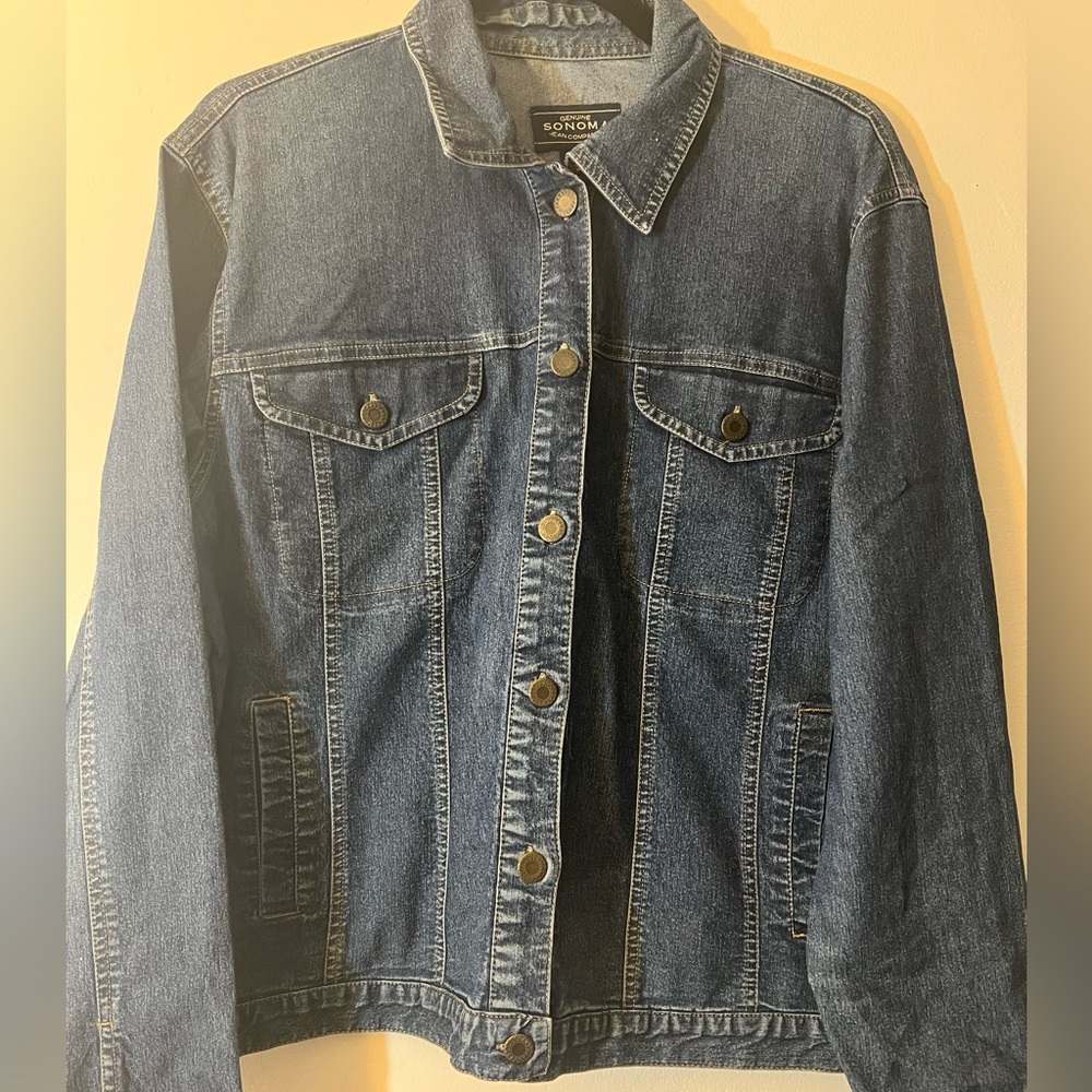 NWOT dark blue wash denim jacket
